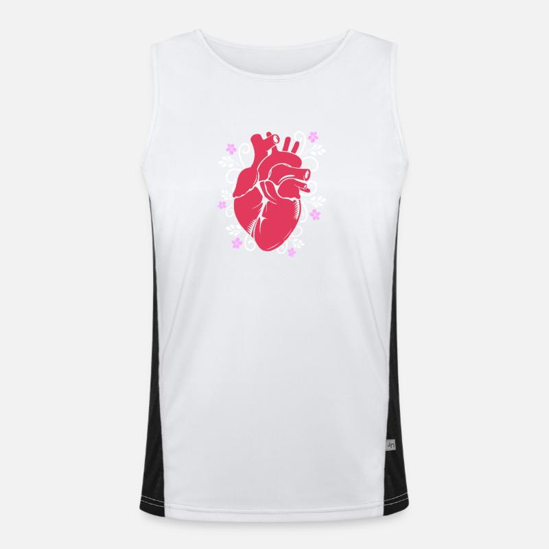 Cardiogram, cardiography, sonography, ultrasound - Men's Functional Contrast Tank Top  - white/black