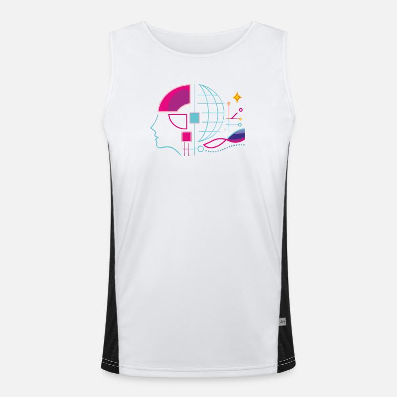 Globale Intelligenz Funktionelles Kontrast-Tank Top für Männer 