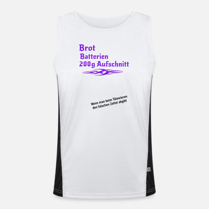 Tattoo falscher Zettel Funktionelles Kontrast-Tank Top für Männer 