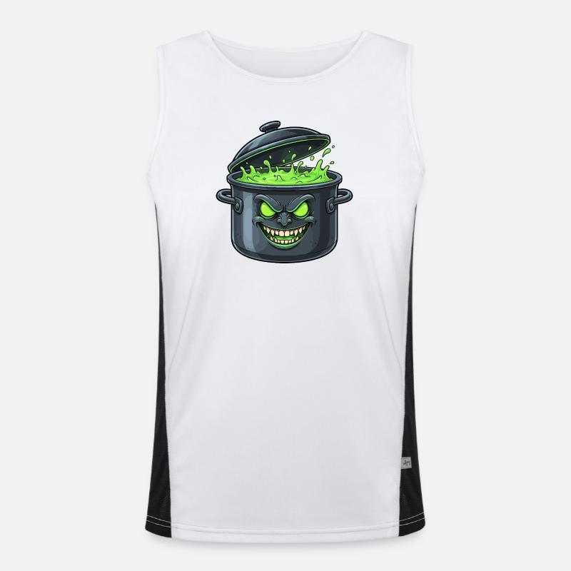 Spooky Green Pot Magic Men's Functional Contrast Tank Top 