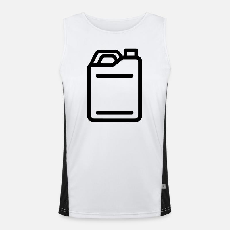 jerry can - Men's Functional Contrast Tank Top  - white/black