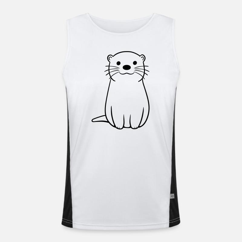 otter - Men's Functional Contrast Tank Top  - white/black