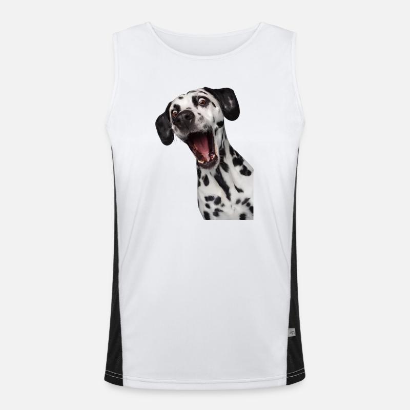 Dalmatiner-erstauntes Porträt Funktionelles Kontrast-Tank Top für Männer 
