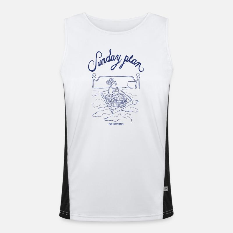 Sunday schedule: Do nothing - Men's Functional Contrast Tank Top  - white/black