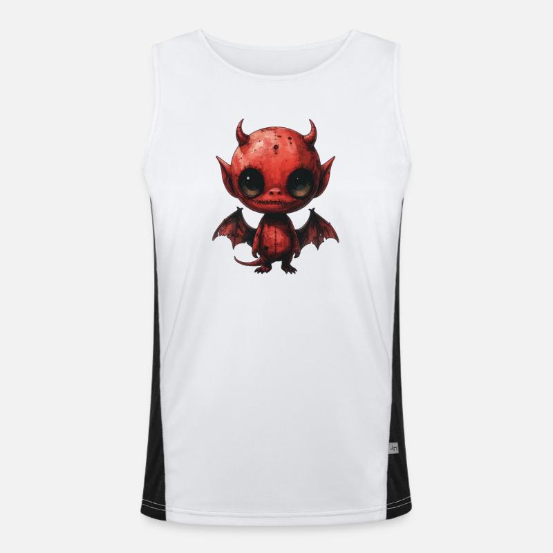 Creepy Cute Red Devil - Men's Functional Contrast Tank Top  - white/black