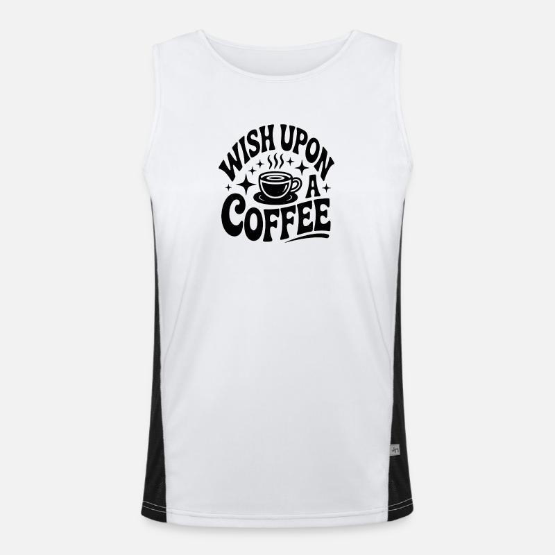 Wish for coffee magic - Men's Functional Contrast Tank Top  - white/black