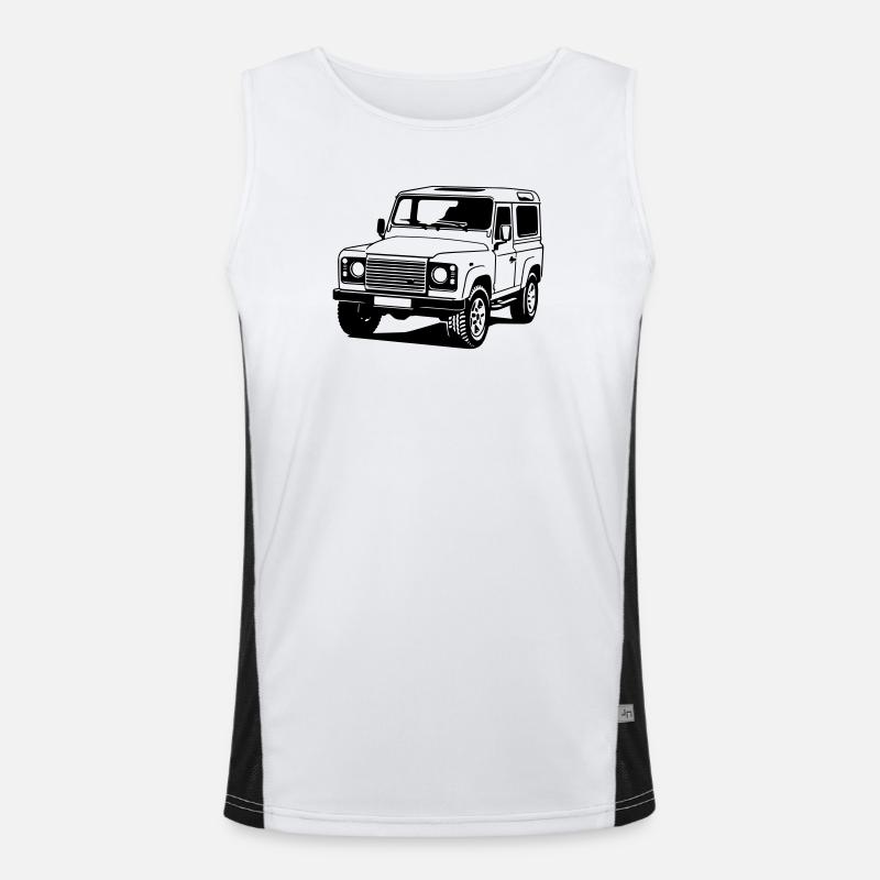 Defender - Men's Functional Contrast Tank Top  - white/black
