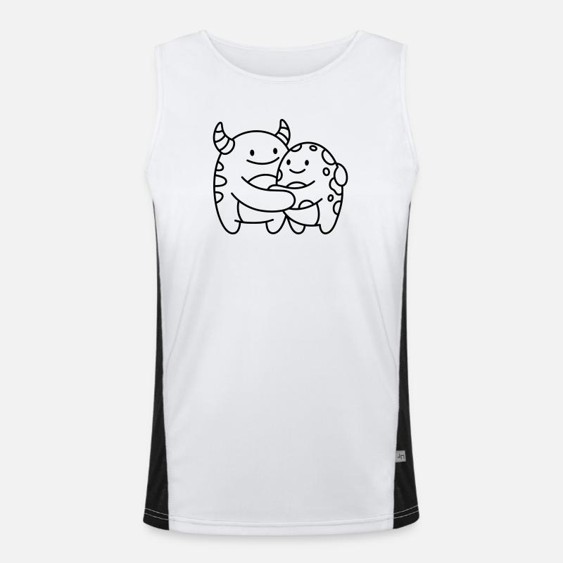 Monsters - Men's Functional Contrast Tank Top - white/black
