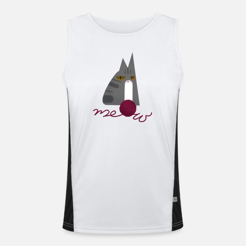 Kitten (gray) - Men's Functional Contrast Tank Top - white/black