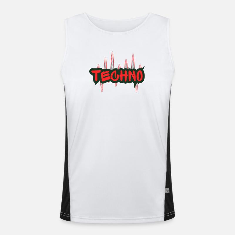 Techno - Men's Functional Contrast Tank Top  - white/black