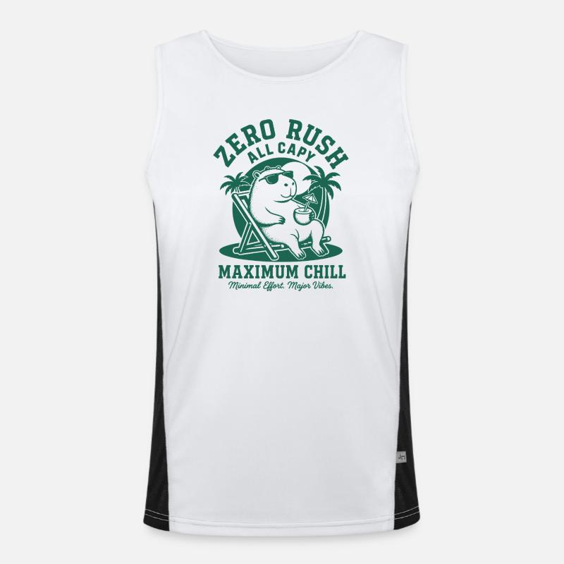 Zero Rush Capybara Chill - Men's Functional Contrast Tank Top - white/black