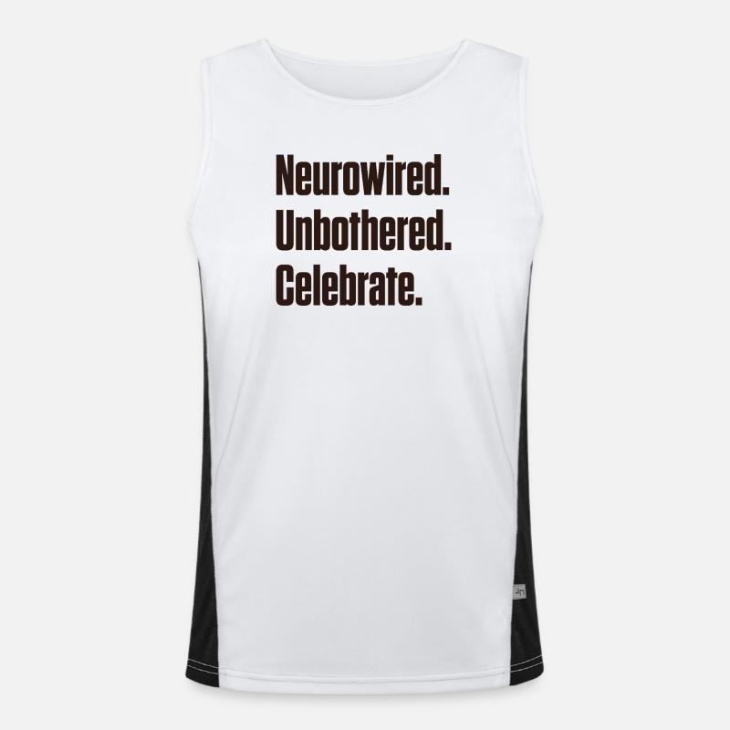Neurowired. Unbothered. Celebrate. ND Pride - Men's Functional Contrast Tank Top  - white/black