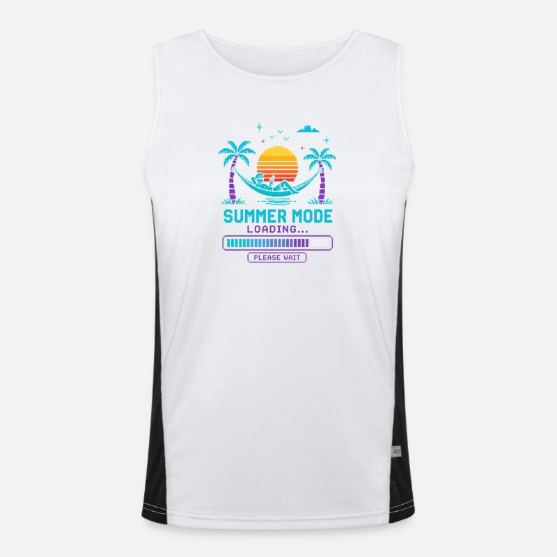 Summer Mode Loading: Sunset - Men's Functional Contrast Tank Top - white/black