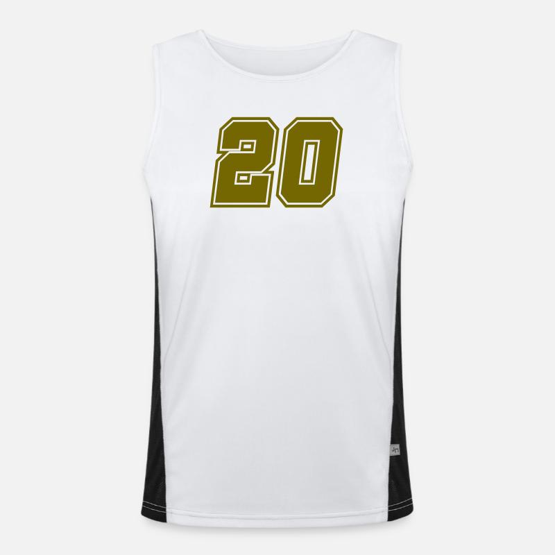 20 - Men's Functional Contrast Tank Top  - white/black