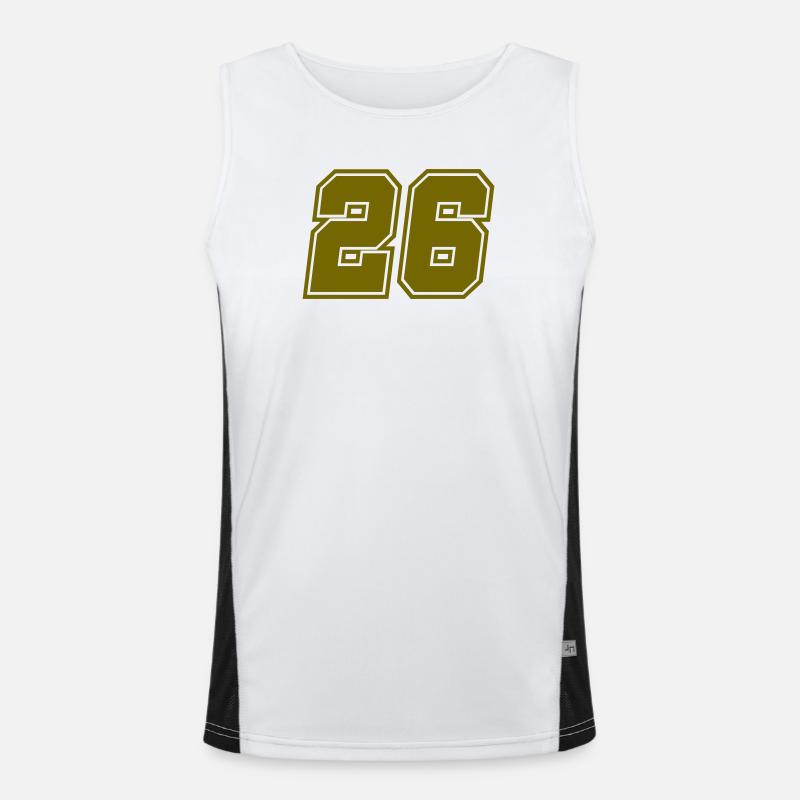 26 - Men's Functional Contrast Tank Top  - white/black