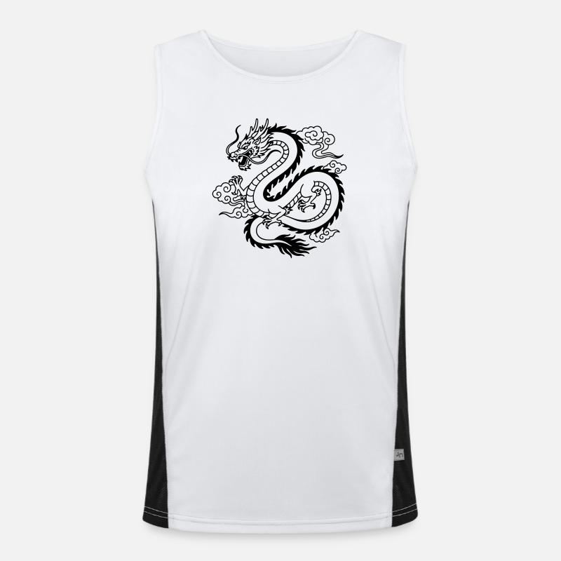 Chinesischer Drache Funktionelles Kontrast-Tank Top für Männer 