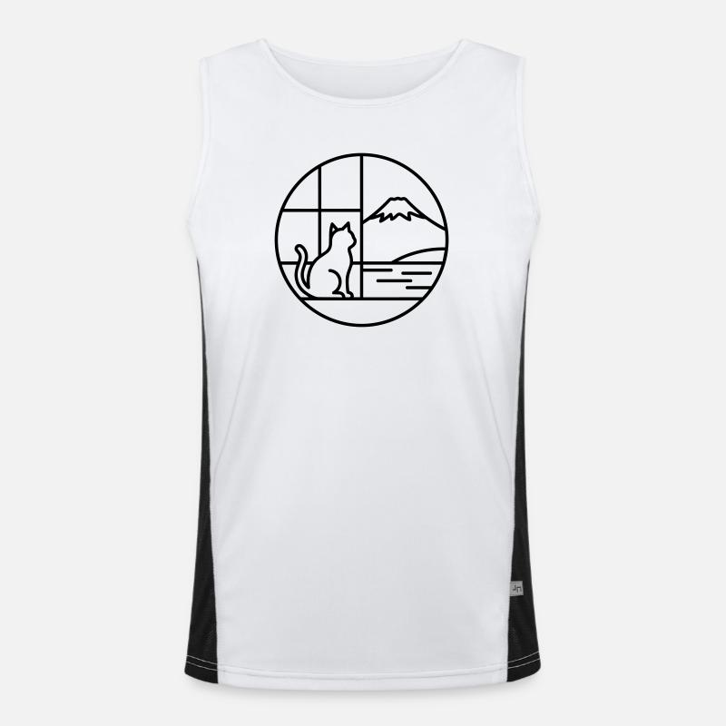 Fuji - Men's Functional Contrast Tank Top - white/black