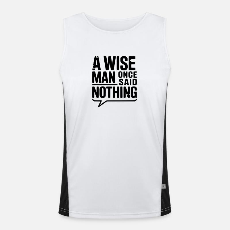 A Wise Man Once Said Nothing - Men's Functional Contrast Tank Top  - white/black