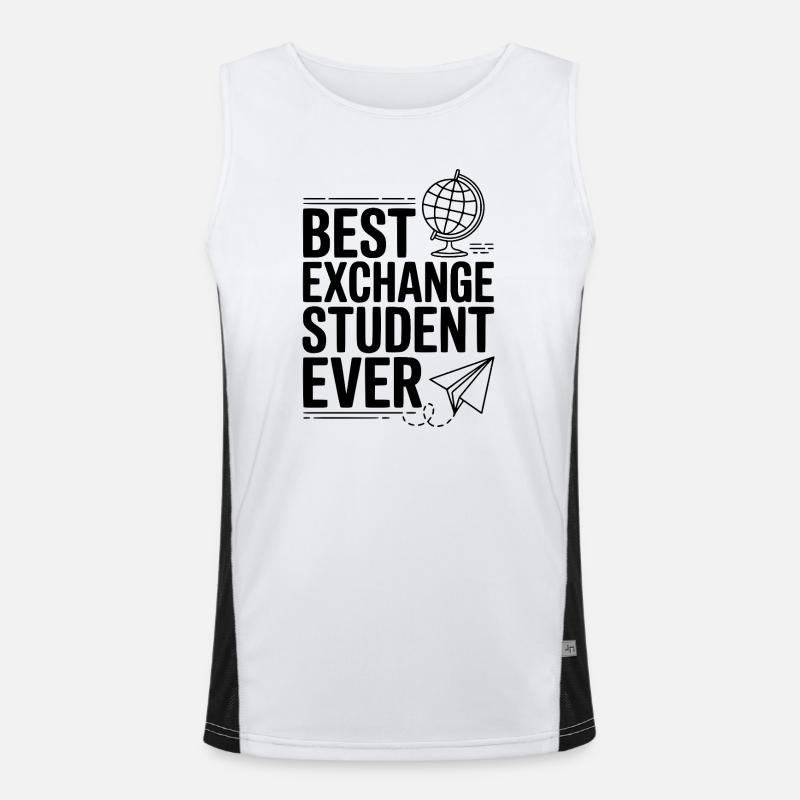 Best Exchange Student Ever - Men's Functional Contrast Tank Top  - white/black