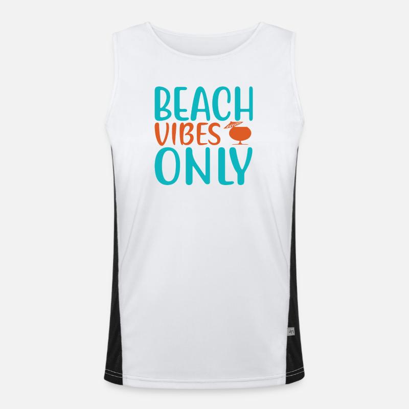 Beach vibes only - Men's Functional Contrast Tank Top  - white/black