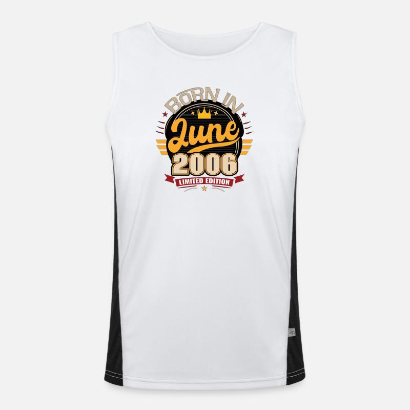 Geboren im Juni 2006 Funktionelles Kontrast-Tank Top für Männer 