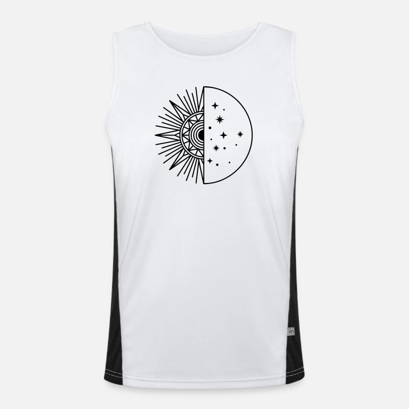 Sun Moon - Men's Functional Contrast Tank Top - white/black