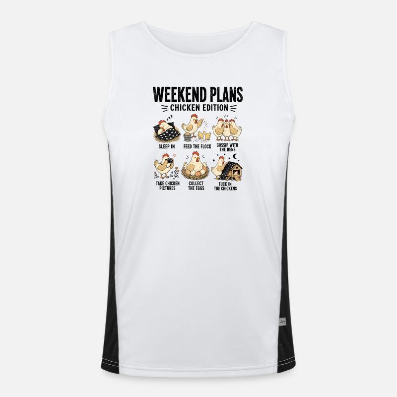Weekend Plans Chicken Edition Funny - Men's Functional Contrast Tank Top - white/black