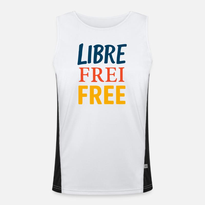 Libre - Men's Functional Contrast Tank Top  - white/black