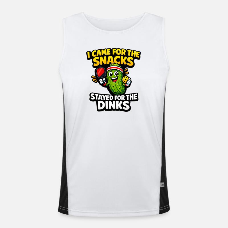 Gurkenheld: Snacks instead of dinks - Men's Functional Contrast Tank Top - white/black
