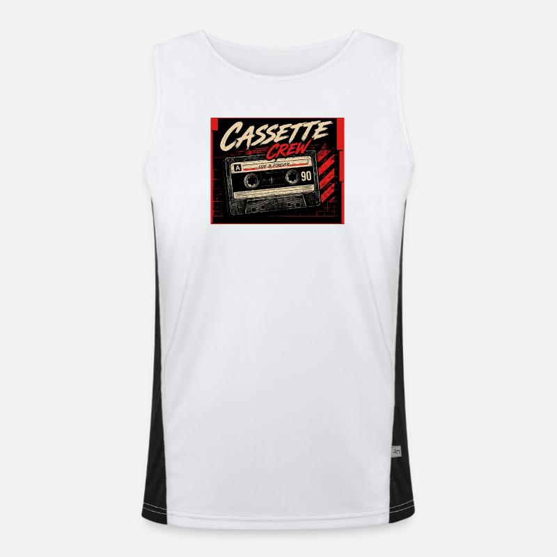 Cassette_Crew_ _Side_B_Vorever - Men's Functional Contrast Tank Top  - white/black
