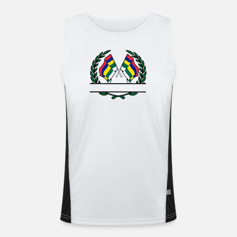Terschelling Laurel Flags – Island Pride - Men's Functional Contrast Tank Top - white/black