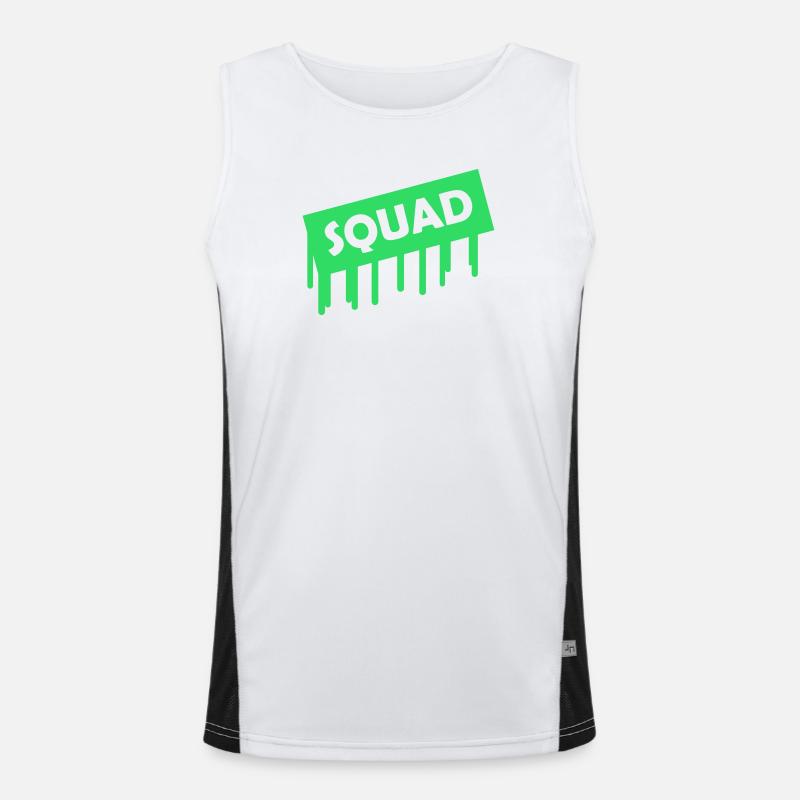 Squad - Men's Functional Contrast Tank Top  - white/black