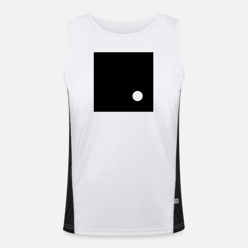 White circle on Black square  Men's Functional Contrast Tank Top 