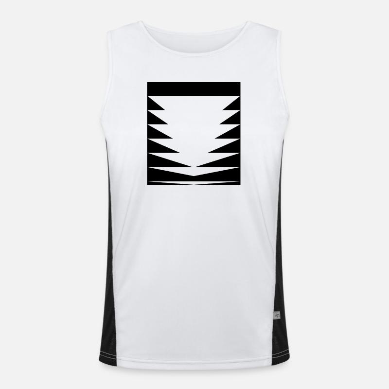 Triangles Pattern design - Men's Functional Contrast Tank Top - white/black
