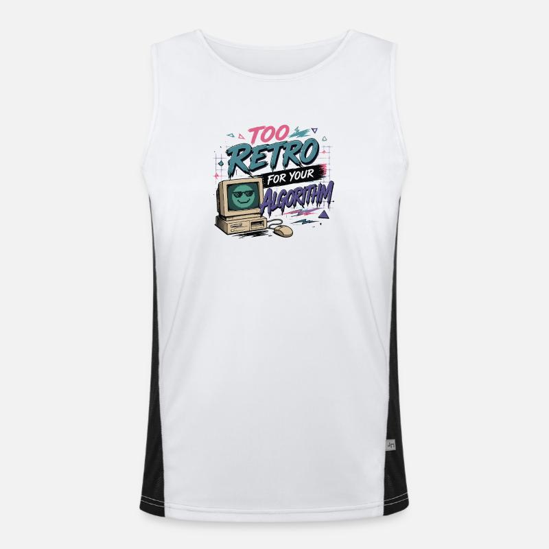 Cooles Too Retro for your Algorithm Design Funktionelles Kontrast-Tank Top für Männer 