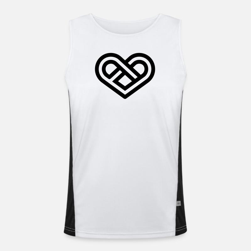 Unendliches Herz Funktionelles Kontrast-Tank Top für Männer 