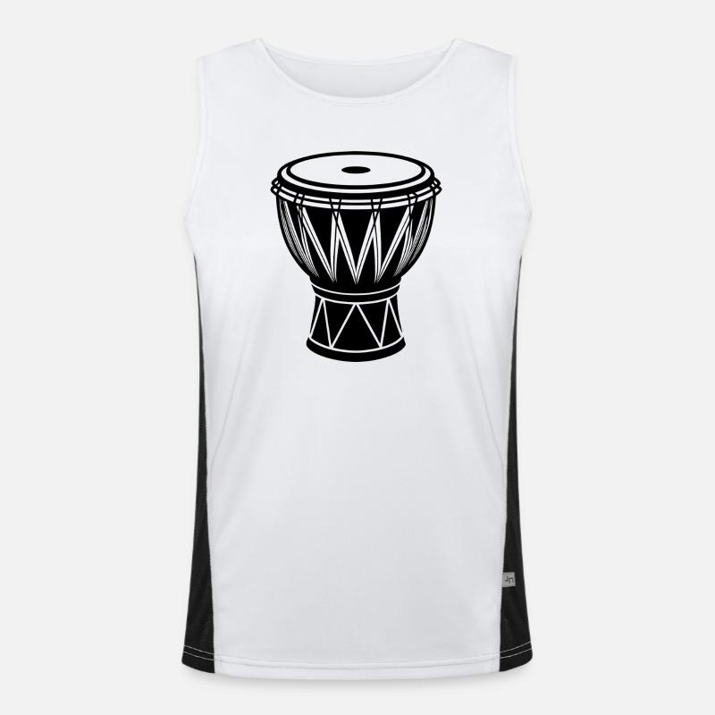 African conga drum - Men's Functional Contrast Tank Top  - white/black
