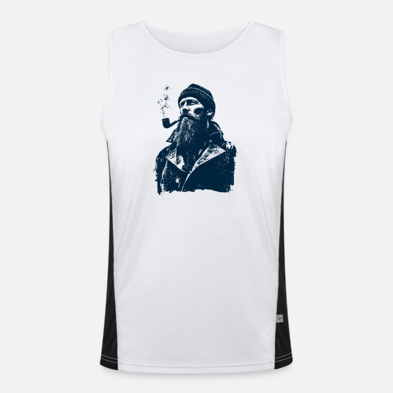 Sailor - Men's Functional Contrast Tank Top  - white/black