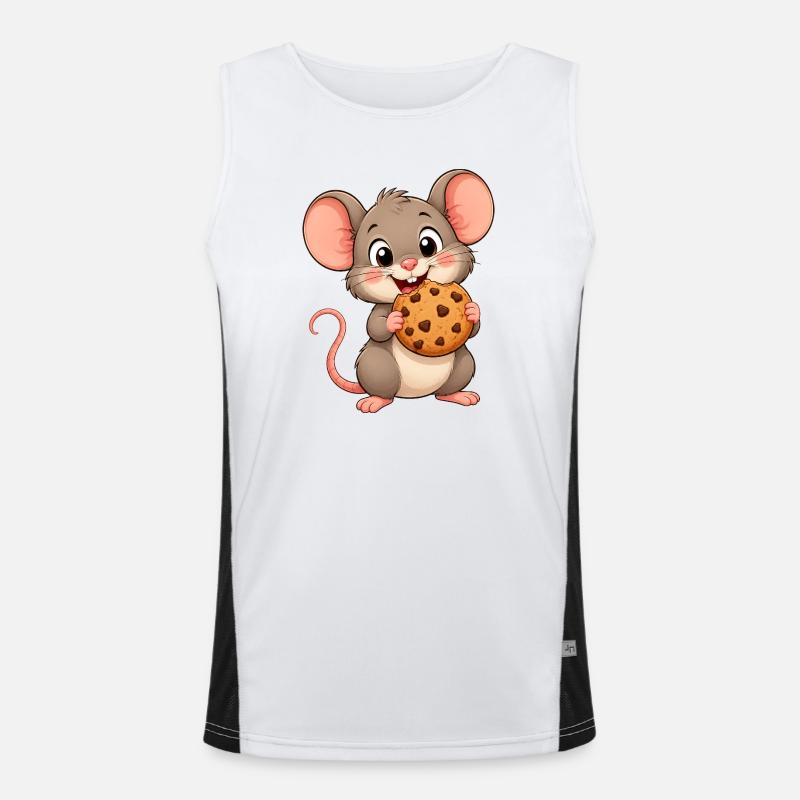 Drôles de petits biscuits mignons en forme de souris en forme de bonbons à grignoter Débardeur respirant contrasté Homme 