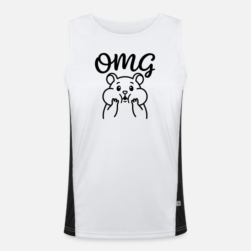 omg - Men's Functional Contrast Tank Top - white/black