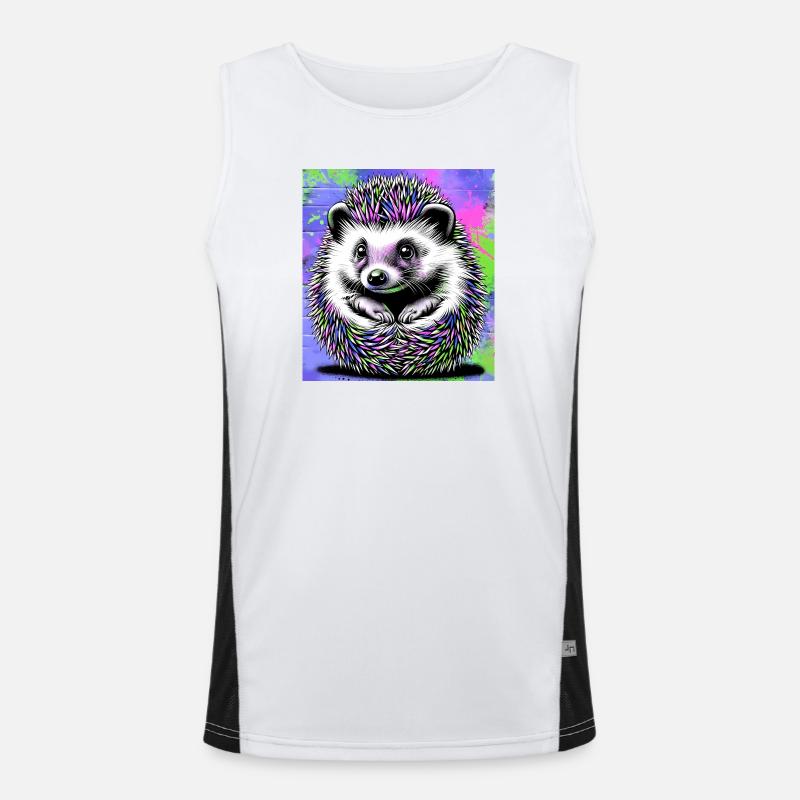 hedgehog - Men's Functional Contrast Tank Top - white/black