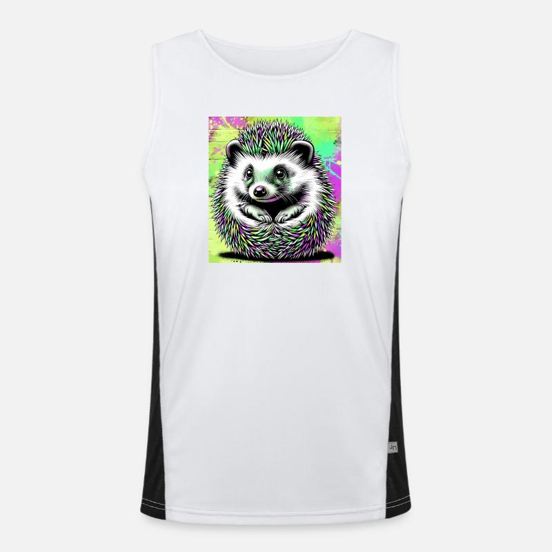 hedgehog - Men's Functional Contrast Tank Top  - white/black