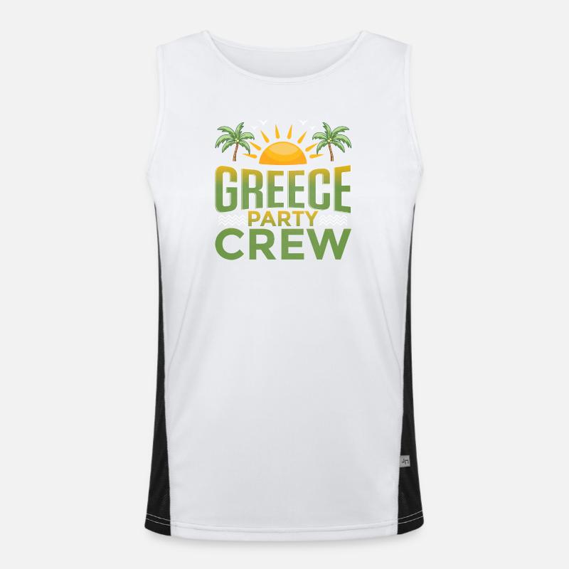 Greece Party Crew - Men's Functional Contrast Tank Top - white/black