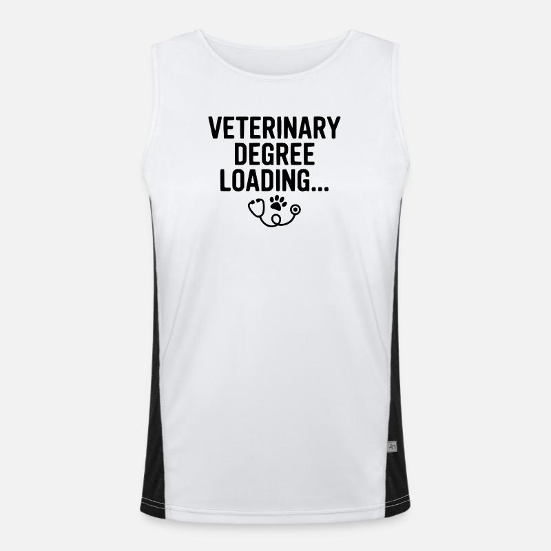 Veterinary Degree Loading... - Men's Functional Contrast Tank Top - white/black