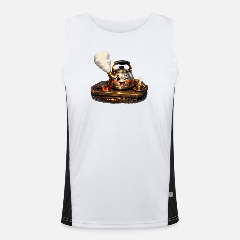 Wasserkocher auf dem Herd Funktionelles Kontrast-Tank Top für Männer 