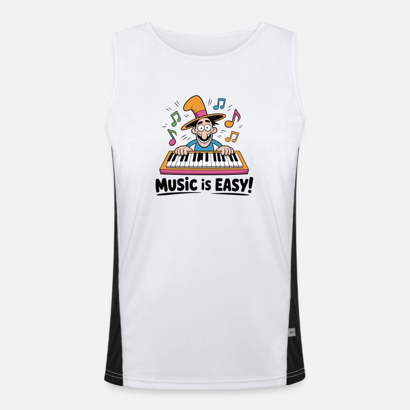 Magic Keyboard Beats - Men's Functional Contrast Tank Top  - white/black