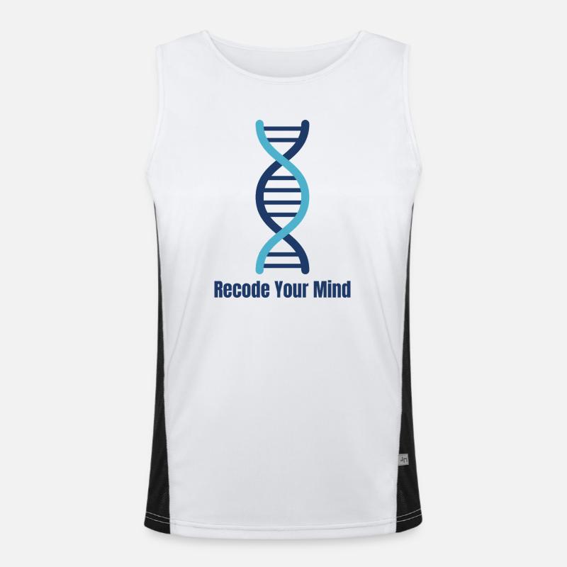 Recode Your Mind DNA Mindset - Funktionelles Kontrast-Tank Top für Männer - Weiß/Schwarz