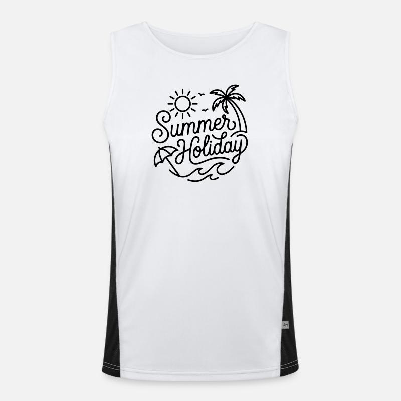 Summer holidays - Men's Functional Contrast Tank Top - white/black