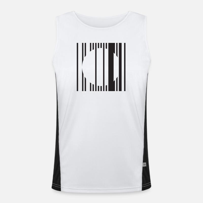 Barred Circle Minimalism - Men's Functional Contrast Tank Top - white/black