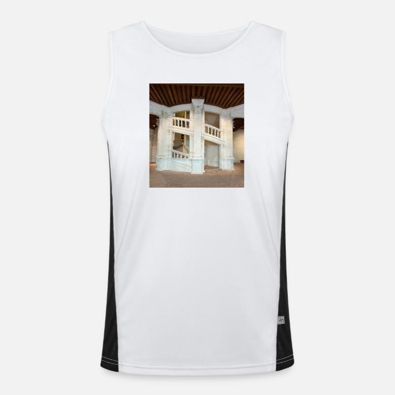 Double Spiral Staircase - Men's Functional Contrast Tank Top  - white/black